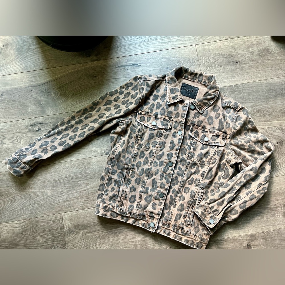 Blank NYC Leopard Print Denim Jacket